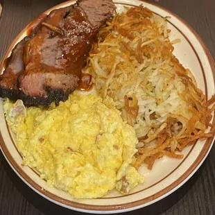 Brisket n eggs (brisket was ok-fell apart)