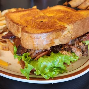 Brisket BLT on Texas toast.