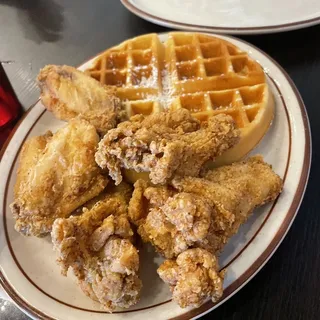 Golden Fried Wings and Waffles