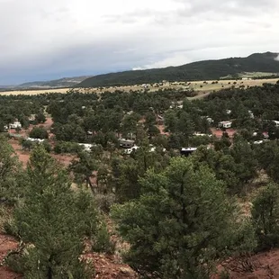 Looking down on the RV Park.