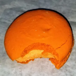 french macarons to accompany my coffee in a variety of flavors. Sorry for the bite! :)