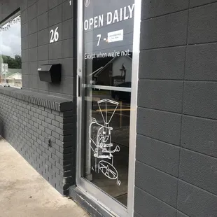 Entrance to coffee shop