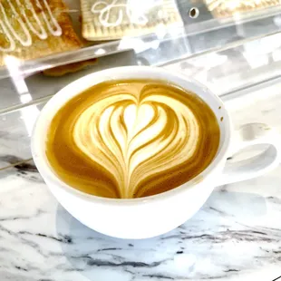 a cup of latte art