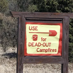 Exterior: camping safety message