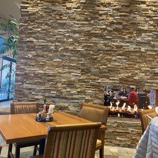 Fireplace in seating area