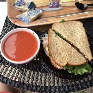 Turkey &amp; cheese with Tomato soup!