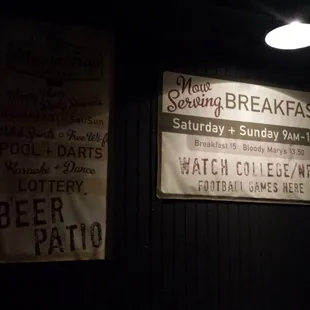 a couple of signs on the wall