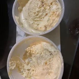 two bowls of ice cream