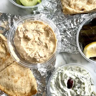 Fiery Feta Dip and Tzatziki