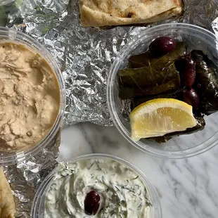 Tzatziki and Stuffed Grape Leaves