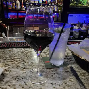Wine at the bar