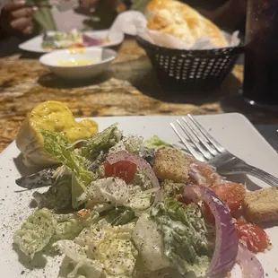 Salad with ranch dressing