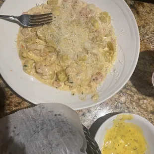 Seafood tortellini shrimp and lobster