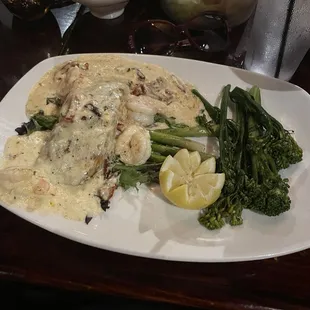 Blackened salmon with broccolini