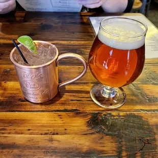 Moscow mule and beer