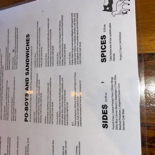 menu