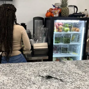 Freshly made juice made by the owner!