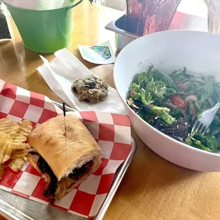 Cajun Beef  Sandwich Special and Steak Salad