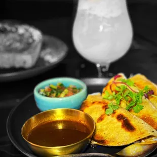 Short rib quesabirria tacos and pico lima mocktail | ig: whaEVAeats