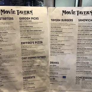 Great selection of tavern food!