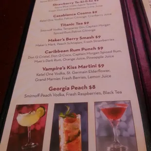 Drink Menu. ..
