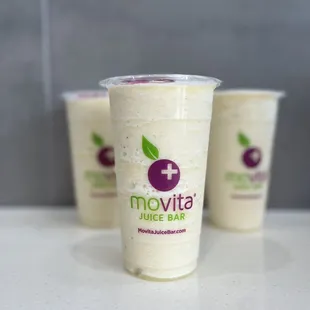three cups of movita juice
