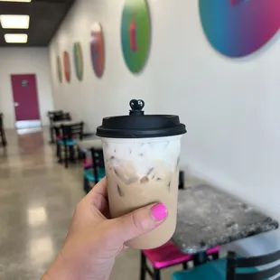 Iced Salty Cloud Latte - iced vanilla latte with cream cheese cold foam. INSANE!