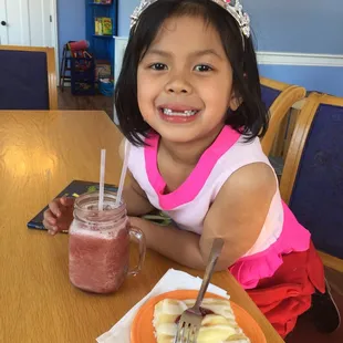 My princess and her smoothie and danish