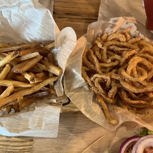 Regular Fries only salt and   Large Onion Rings to share