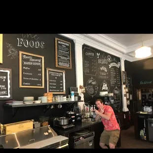 a man standing at the counter