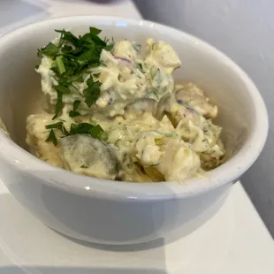 a bowl of potato salad