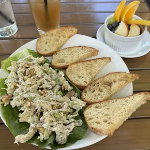 Waldorf chicken salad and a fruit cup.