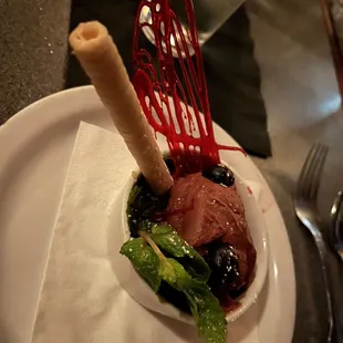 a plate of food on a table