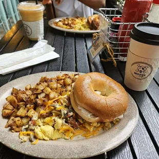 The Country Scrambler with a bagel and cuban coffee is the best way to enjoy brunch with downtown vibes.