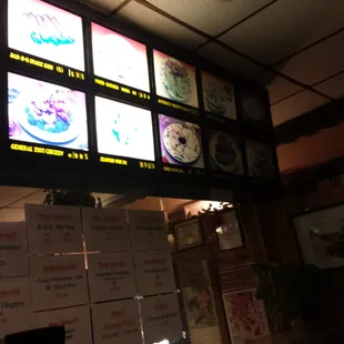 menus on the wall