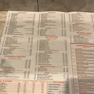 menu