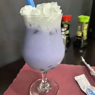 Taro boba tea was very delish