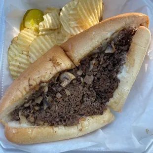Beef cheesesteak &amp; chips