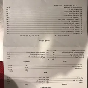 2019 New Menu part 2