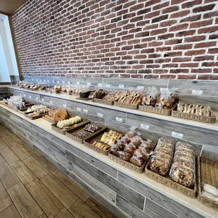 a display of baked goods