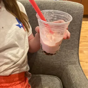 Strawberry bubble tea