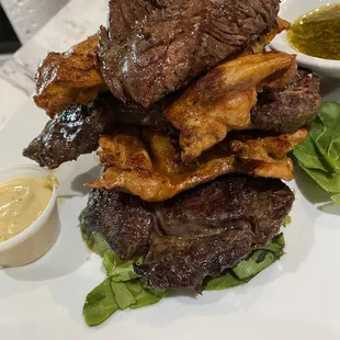 The Chicken/Steak Tower. Perfection!