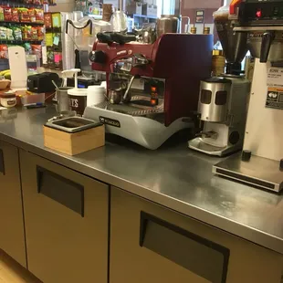 a coffee machine on a counter