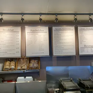 menus on the wall