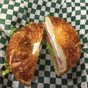 Moestein Bagel on cheese bagel.