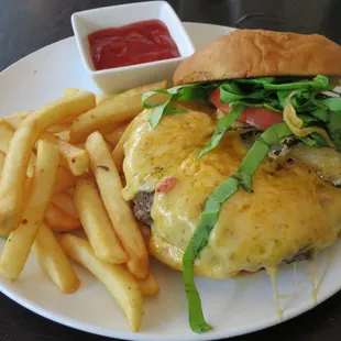 Pimento cheese burger with lots of cheese