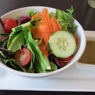 Fresh salad with excellent dressing.