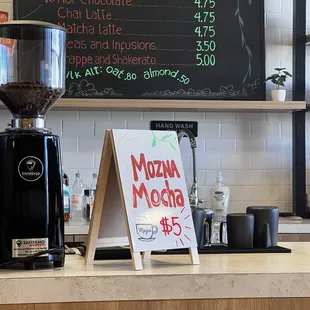 a menu on a chalkboard