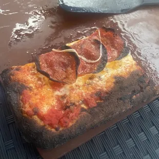 One slice of pepperoni left. It all went so fast. Hard to get a picture