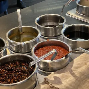 Various flavors to cook our veggies.  Suggested mixes are provided.